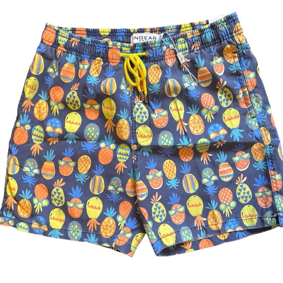 Ingear Men’s Colorful Pineapple Swim Shorts with pockets size M 32/34 - Picture 1 of 3